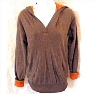 Elliott Lauren Hoodie Sweater XS Brown Orange NWT
